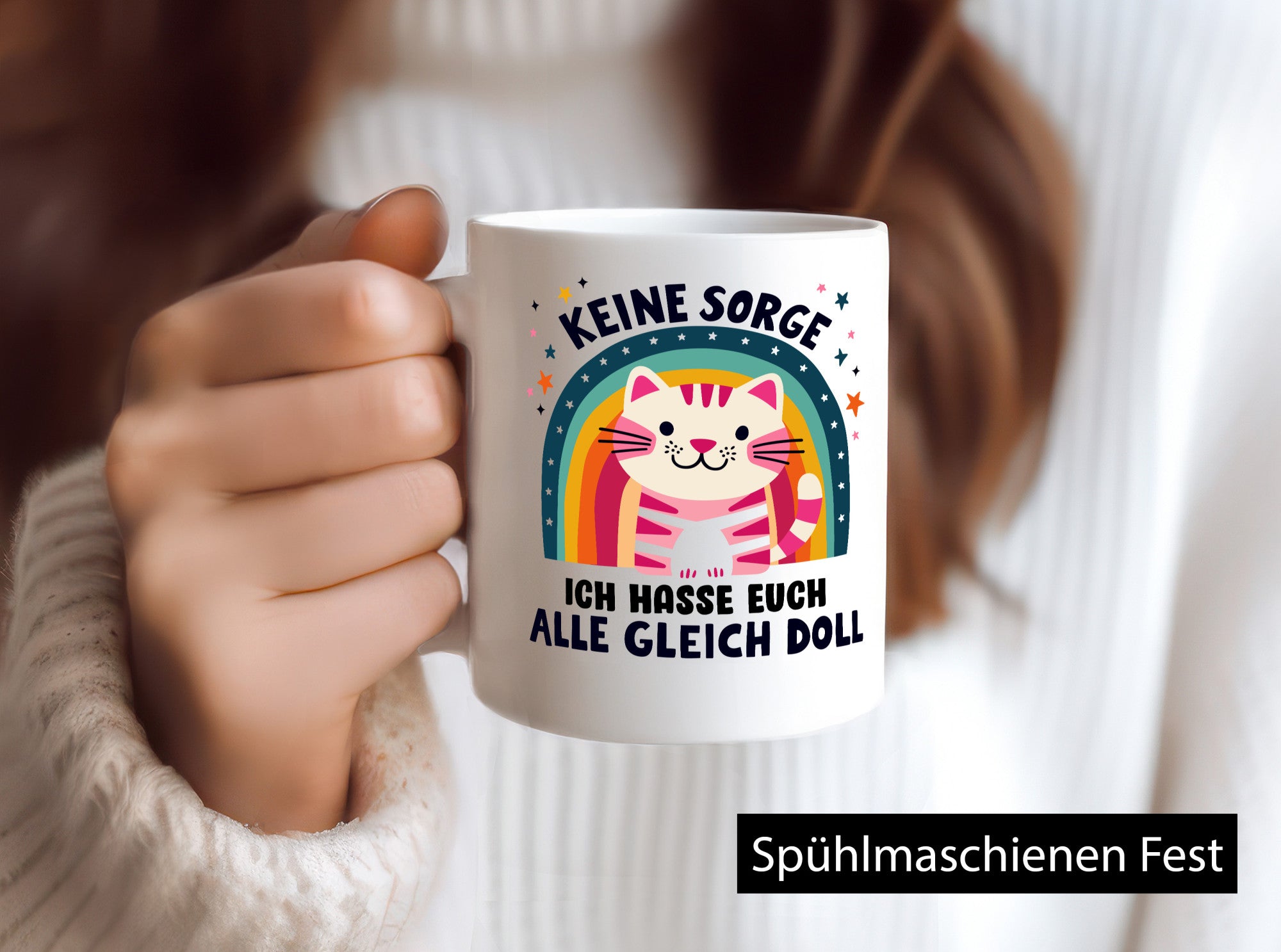 Ich hasse euch alle gleich doll | Katze Sarkasmus lustig Tierliebhaber Humor