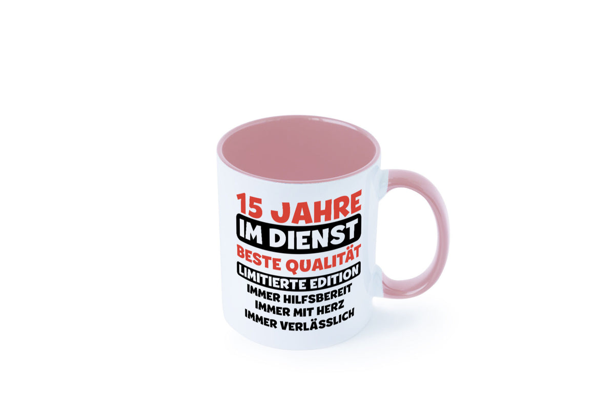15 Jahre im Dienst | Jubiläum Arbeit v3 lustig Kollegen Büro Geschenk Tasse