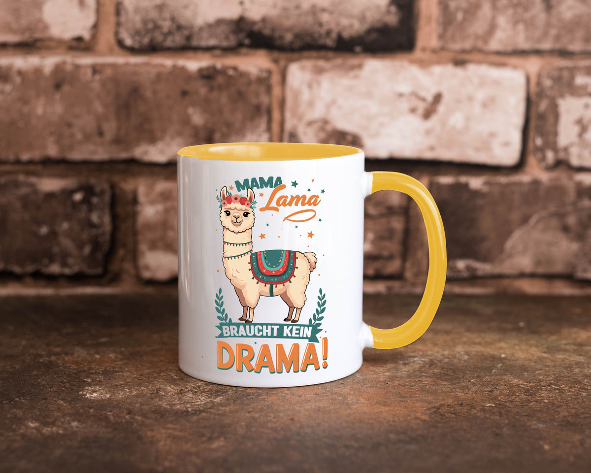 Mama Lama braucht kein Drama | Muttertag Humor Familie Geschenkidee Tasse