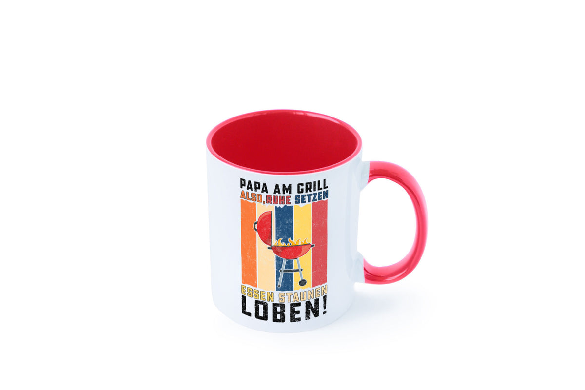 Papa am Grill | Grillmeister BBQ Grillabend v2 Geschenkidee Humor Tasse