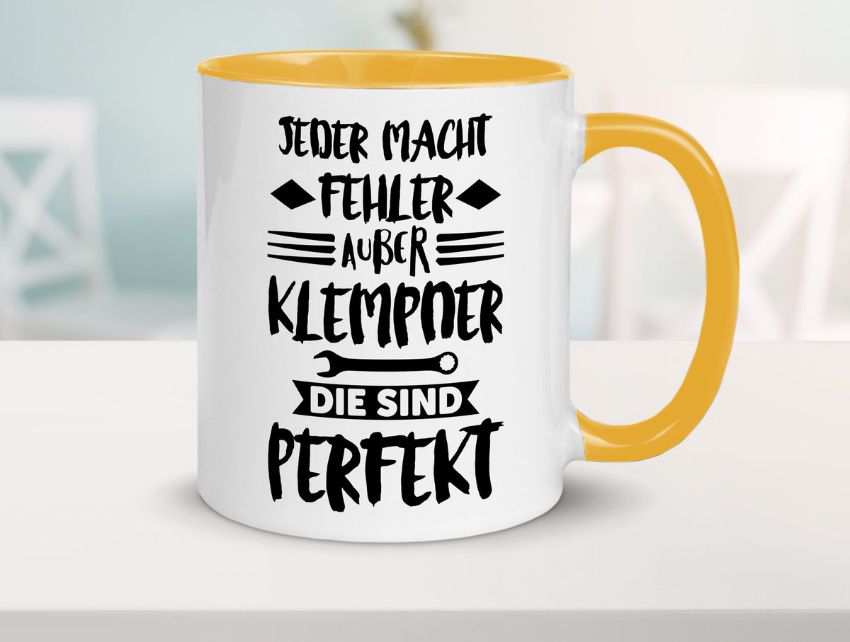 Jeder macht fehler nur Klempner sind Perfekt Humor Geschenkidee Tasse