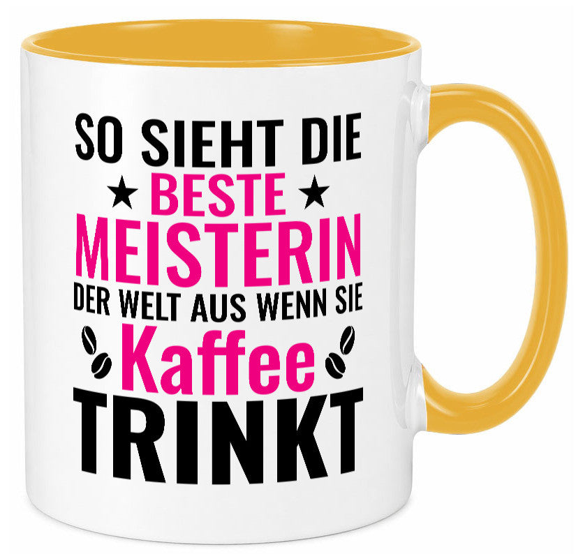 Kaffee trinkt: Meisterin | Meisterbrief Humor Geschenkidee Tasse