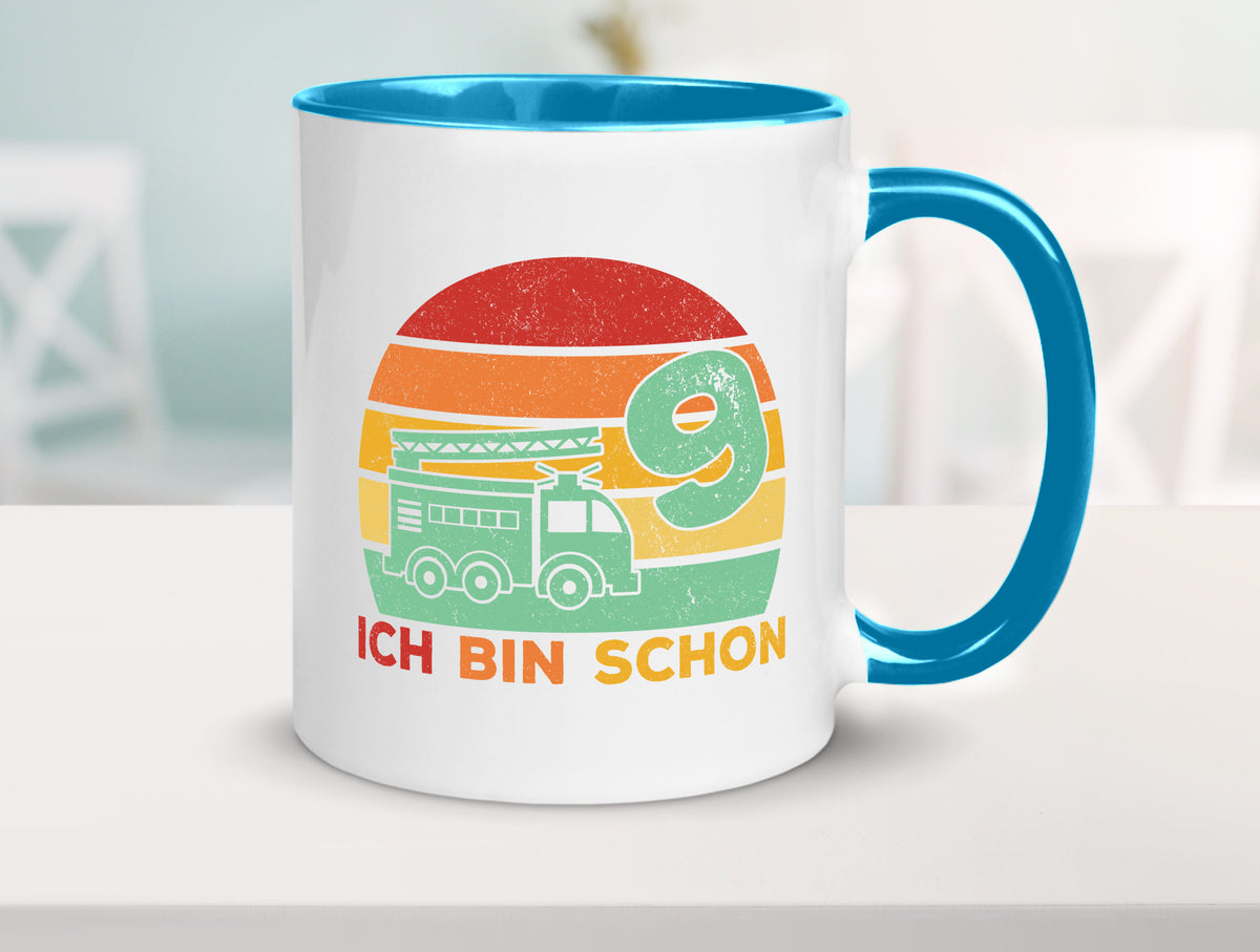 9. geburtstag | Feuerwehrauto 9 Jahre Feuerwehr Geschenk Geschenkidee lustiger Tasse