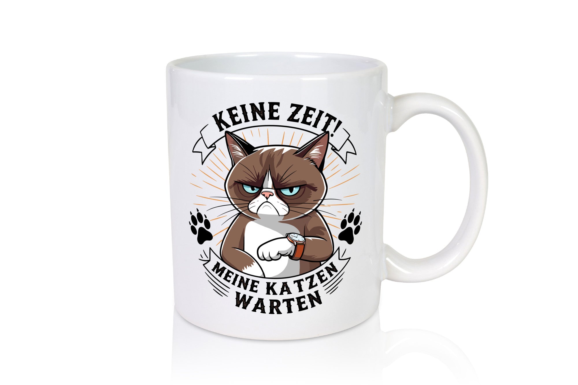Keine Zeit meine Katzen Warten | Schwarze Katze Geschenkidee Tierliebhaber