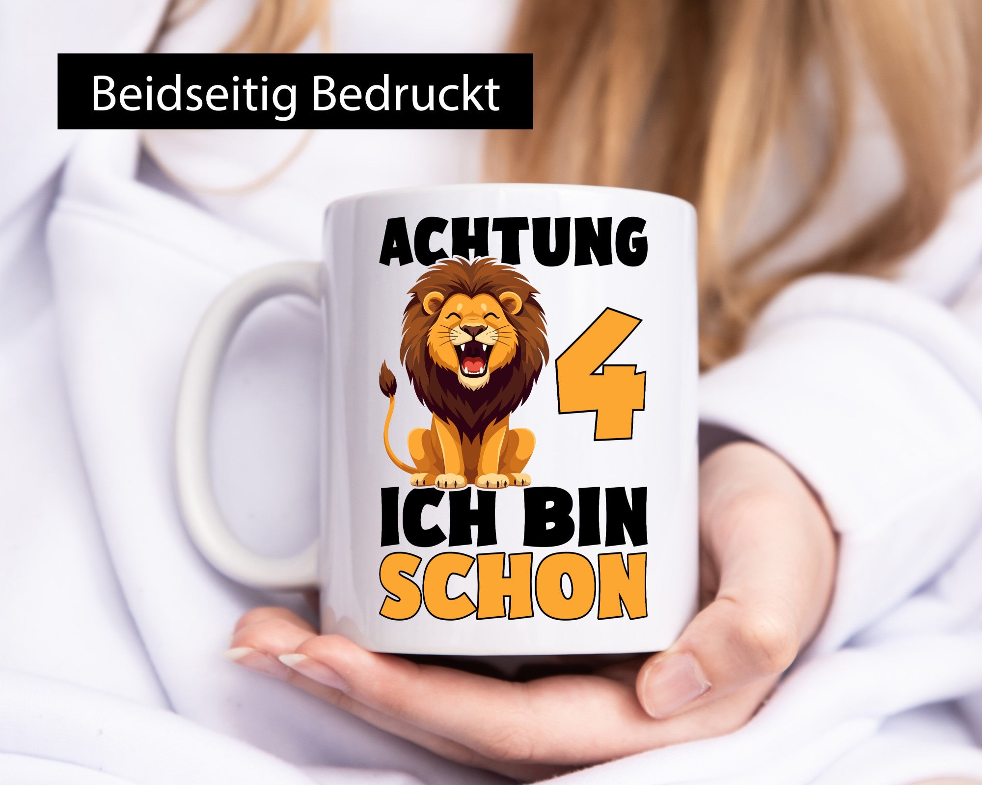 4. Geburtstag | 4 Jahre Löwe Geschenk Geschenkidee lustiger Spruch Tasse