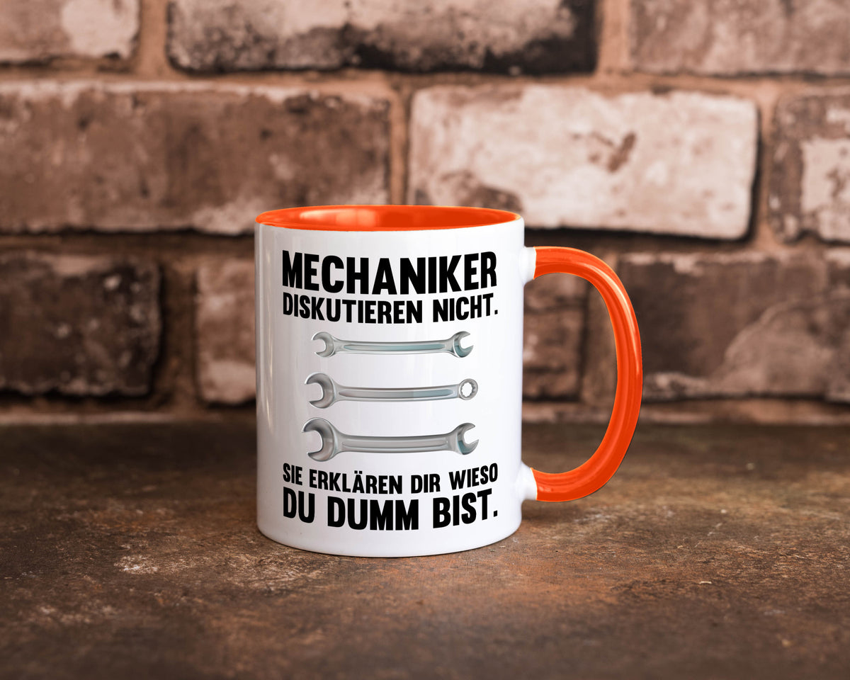 Mechaniker Diskutieren nicht sie erklären nur wieso Geschenkidee Tierliebhaber Tasse