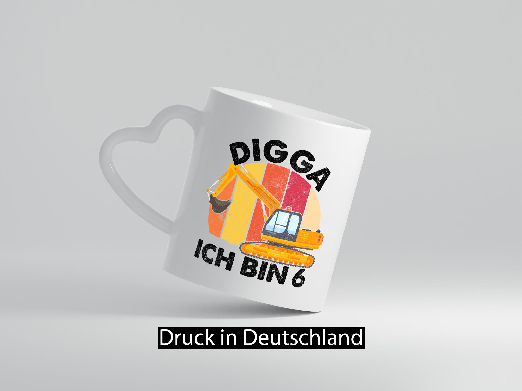 6. Geburtstag | 6 Jahre Bagger Digga Geschenk Geschenkidee lustiger Spruch Tasse