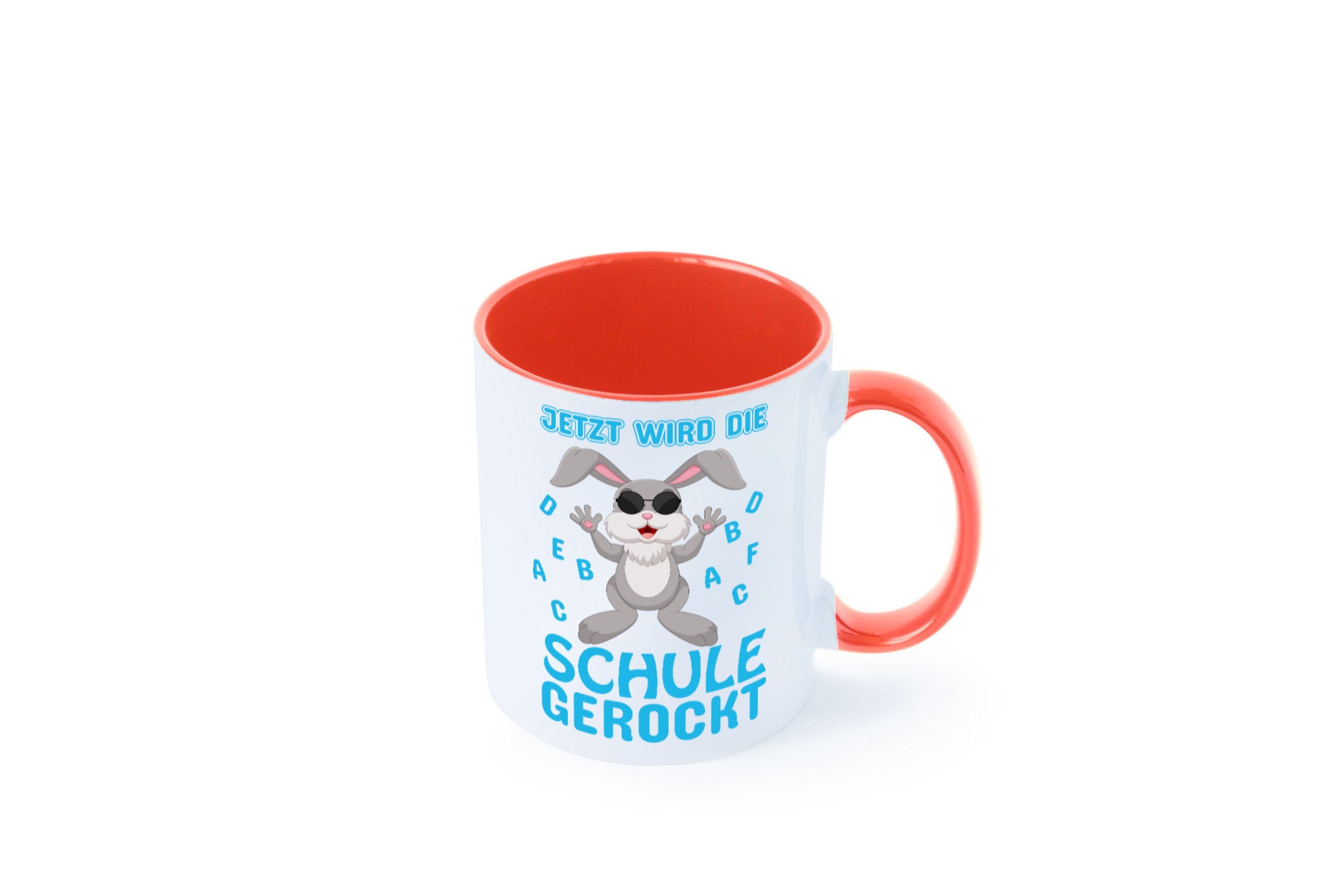 Schule wird gerockt | Schulbeginn Tasse cooler Hase lustiger Spruch Geschenk