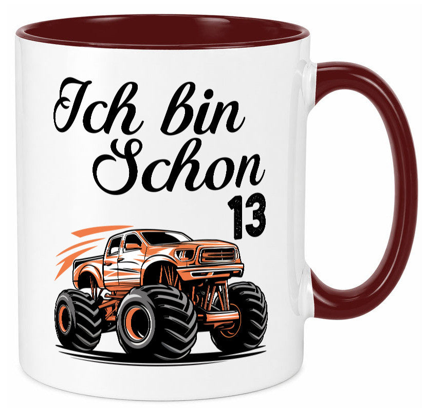 13. Geburtstag | Monster truck 13 Jahre Geschenkidee Humor Tasse