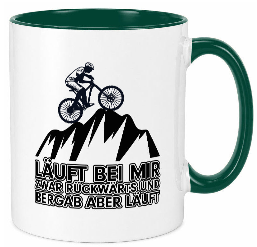 Läuft bei mir | Pechvogel Tasse Radfahrer Statement Humor Geschenkidee