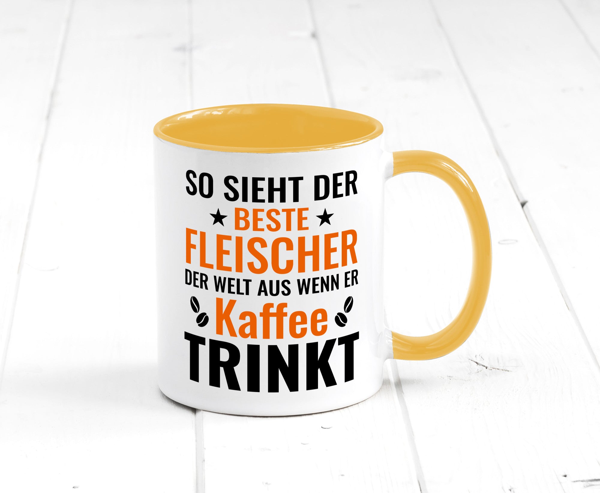 Kaffee trinkt: Fleischer | Schlachterei Humor Geschenkidee Tasse