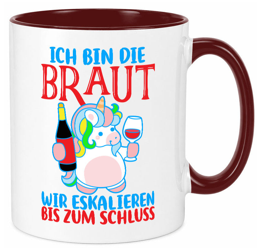 Junggesellinnenabschied | JGA Braut Einhorn Eskalation v2 lustig Humor Tasse