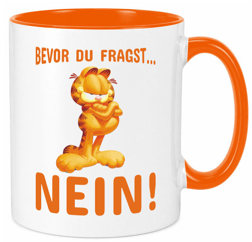 Bevor du fragst? Nein! | grimmige Katze Spruchtasse lustig Tierliebhaber Humor