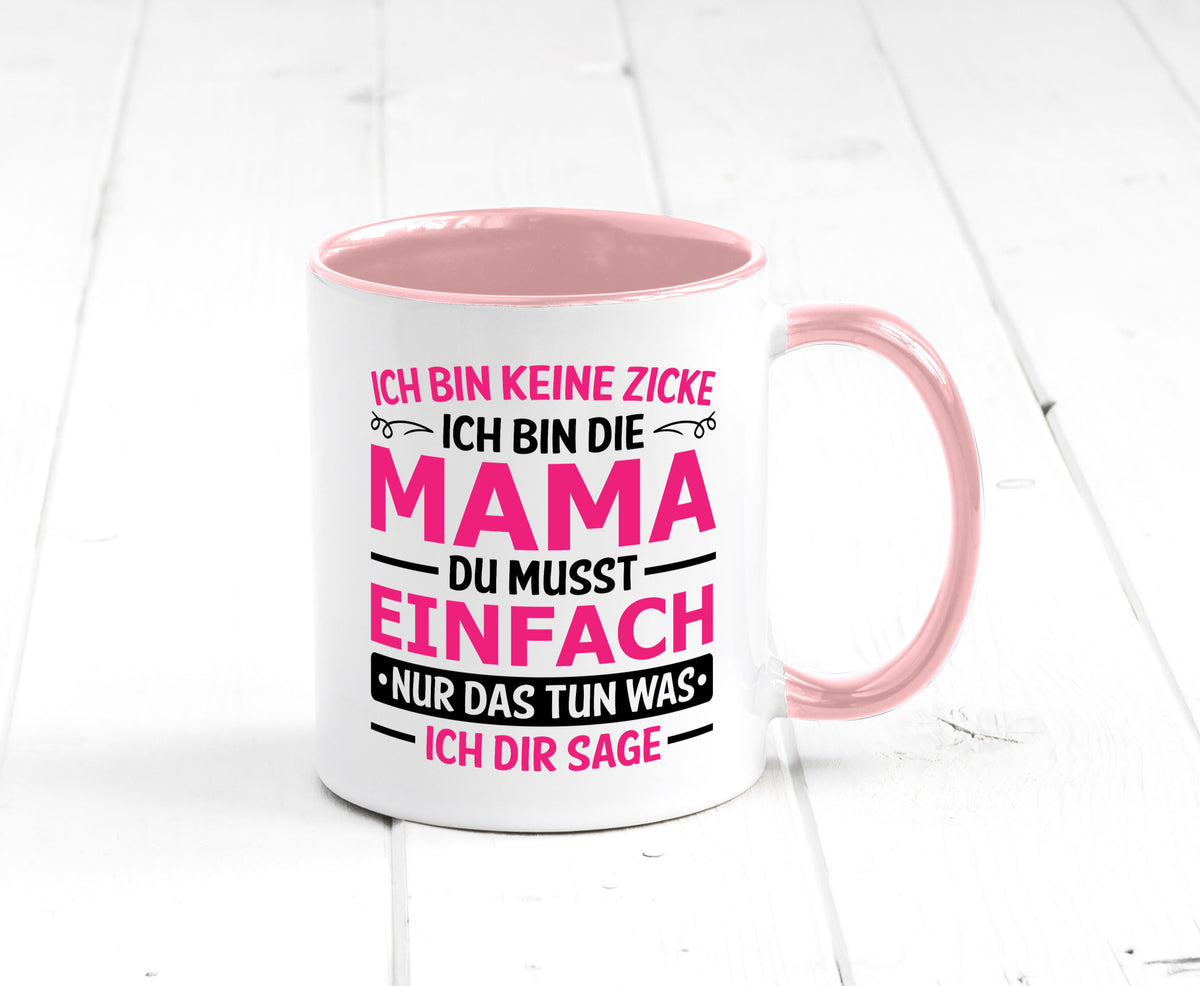 Keine Zicke, Mama | Schleifchen lustiger Spruch Geschenk Familie Geschenkidee Tasse