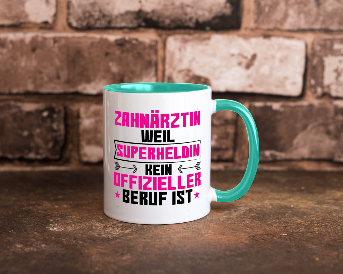 Superheldin Zahnärztin | Zahnmedizin Beruf Geschenkidee Arbeit Kollegen Büro Tasse