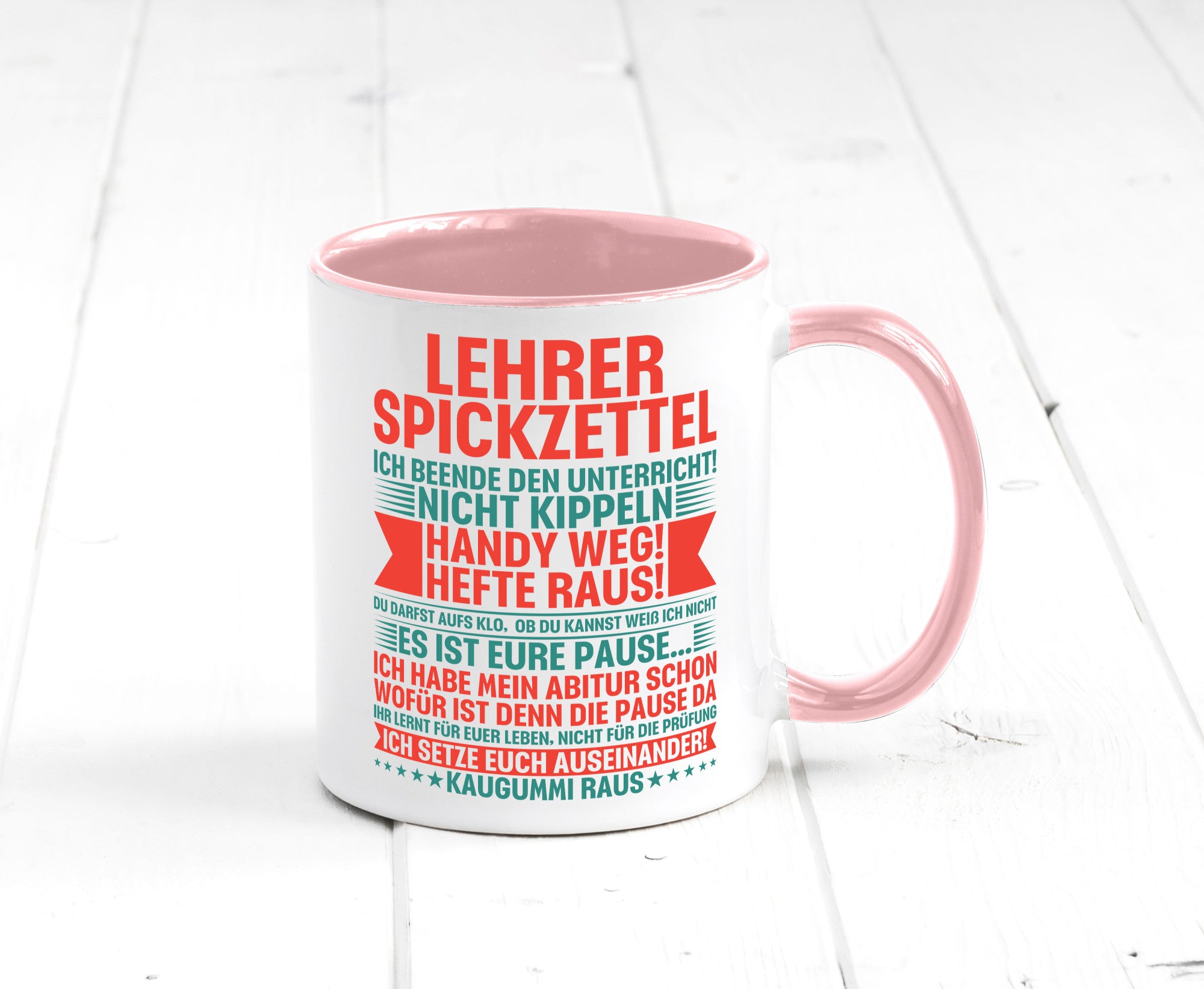 Lehrer Spickzettel | Beruf Tasse lustiger Spruch vl4 lustig Arbeit Kollegen