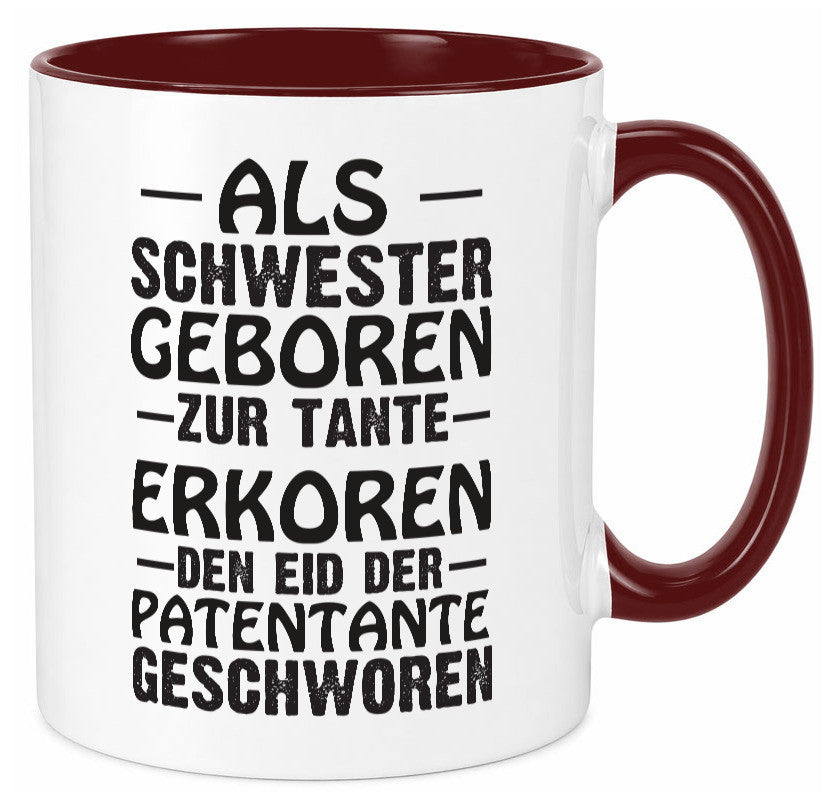 Eid der Patentante | Tante Tasse Schwester Humor lustig Geschenkidee Geschenk