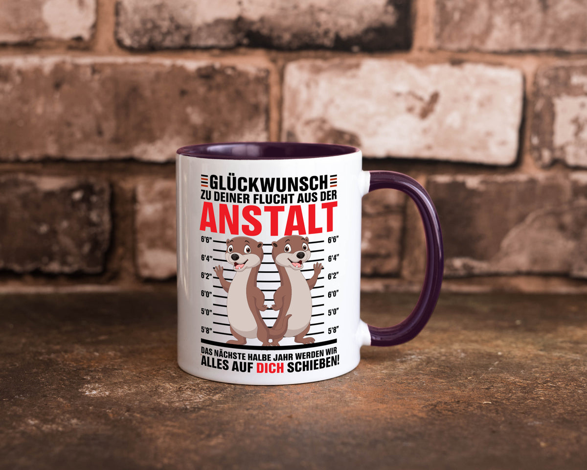 Glückwunch zur Flucht | Jobwechsel Arbeitskollegen Geschenk Arbeit Kollegen Tasse