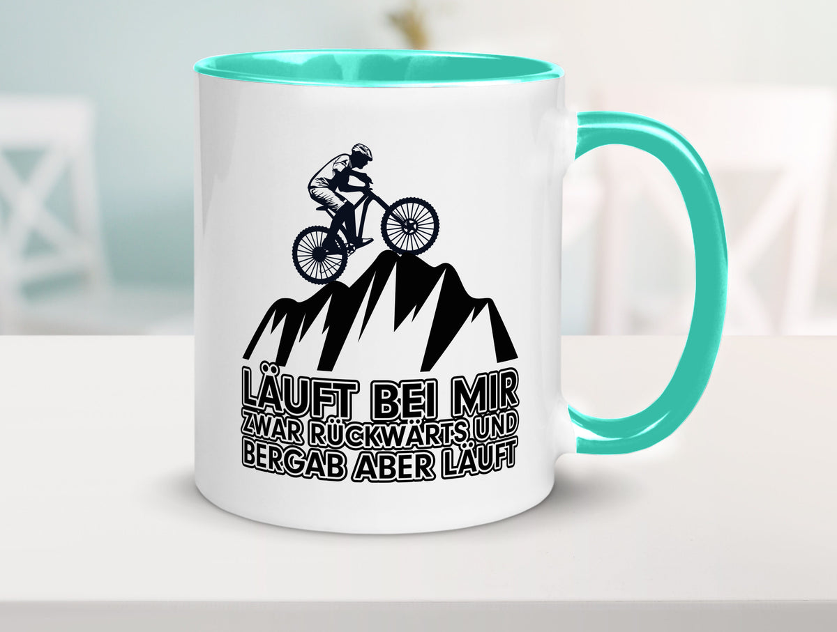 Läuft bei mir | Pechvogel Tasse Radfahrer Statement Humor Geschenkidee