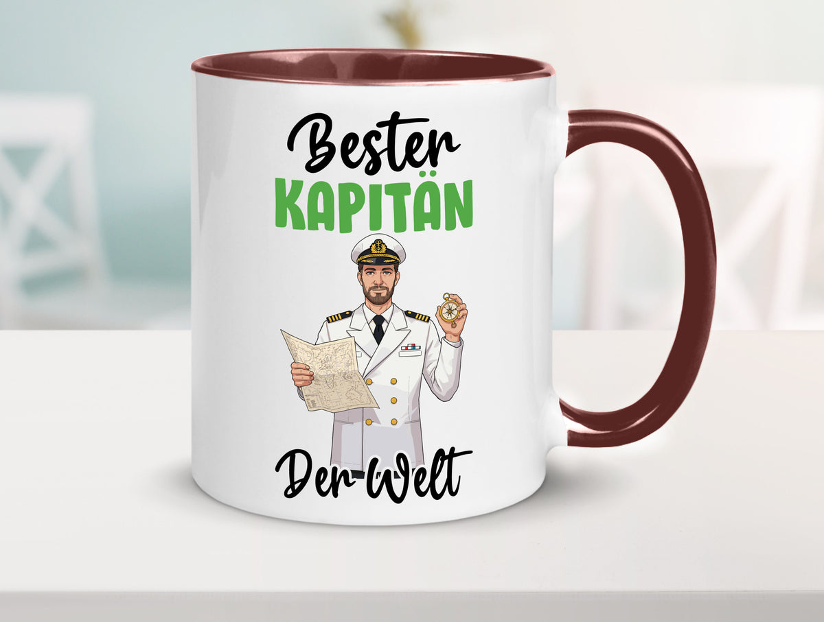 Bester Kapitän | Schiffskapitän Schiff v2 Geschenk Humor Geschenkidee lustiger Tasse