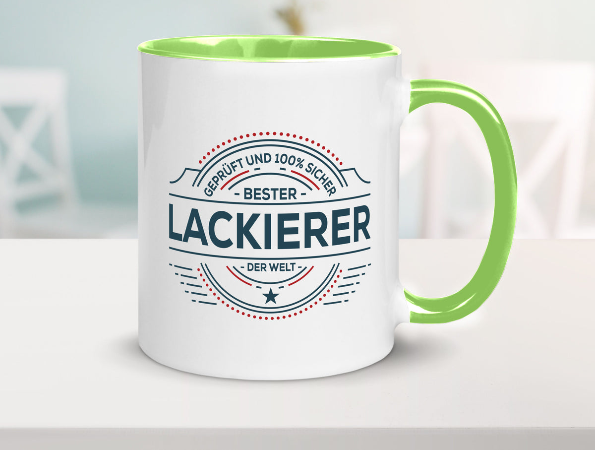 Geprüft und sicher: Lackierer | Definition lackieren Geschenk Humor Tasse