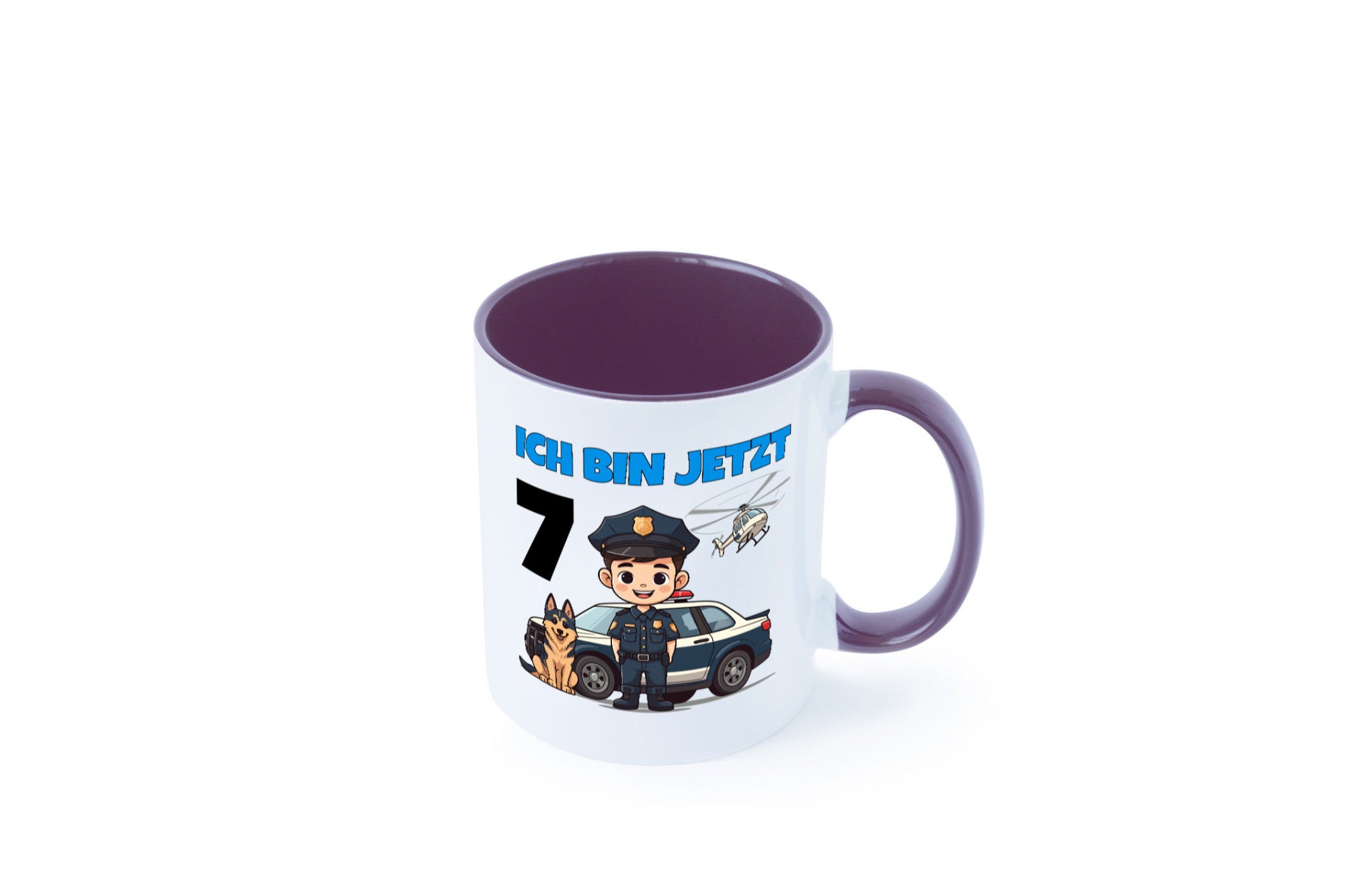 7. Geburtstag | 7 Jahre Polizei Kind Polizeiauto Humor Geschenkidee Tasse