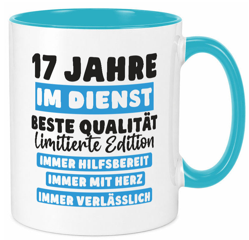 17 Jahre im Dienst | Jubiläum Arbeit v6 Humor Kollegen Büro Geschenkidee Tasse