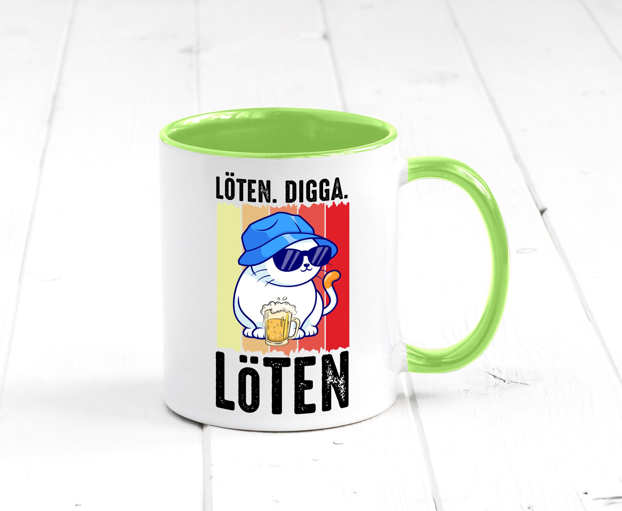 Löten Digga | Katze mit Bier Bierkatze Geschenk Tierliebhaber Humor lustiger