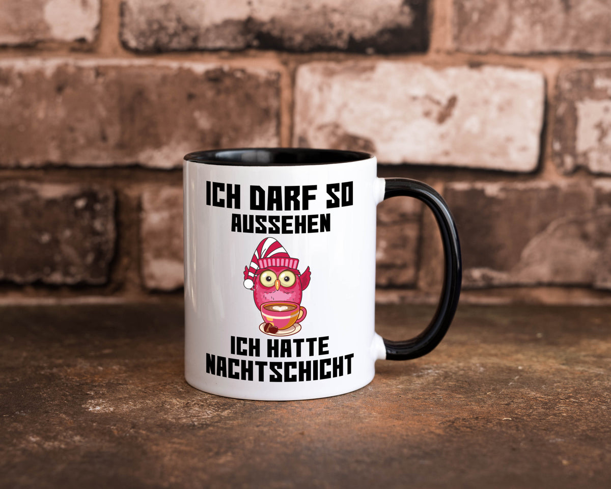 Nachtschicht Eule | Spruch Arbeit müde Nachtjob Geschenkidee Kollegen Büro Tasse