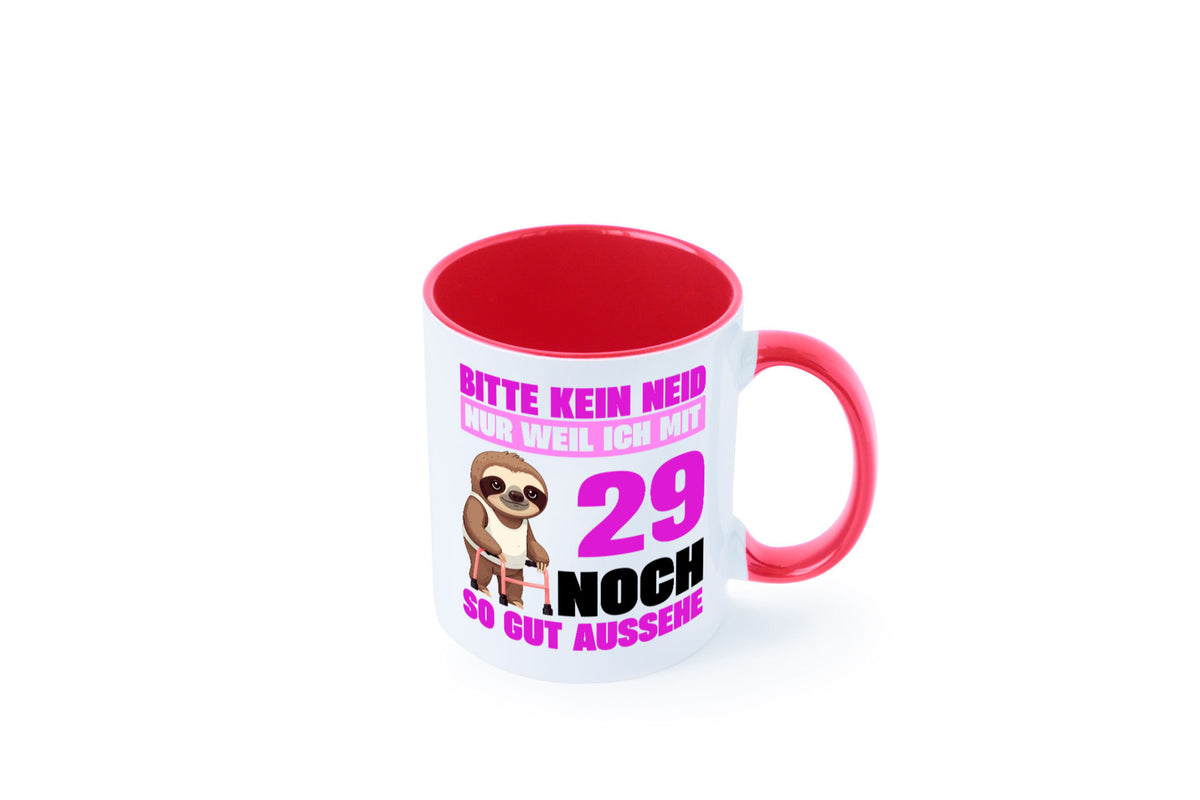 29. Geburtstag | Bitte kein neid Faultier 29 Jahre Humor Geschenkidee Tasse