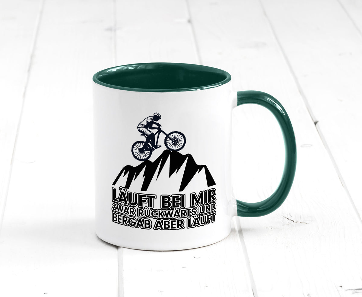 Läuft bei mir | Pechvogel Tasse Radfahrer Statement Humor Geschenkidee