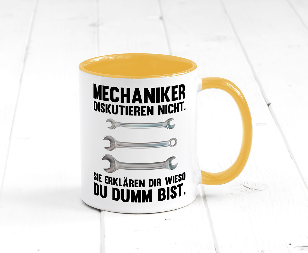 Mechaniker Diskutieren nicht sie erklären nur wieso Geschenkidee Tierliebhaber Tasse