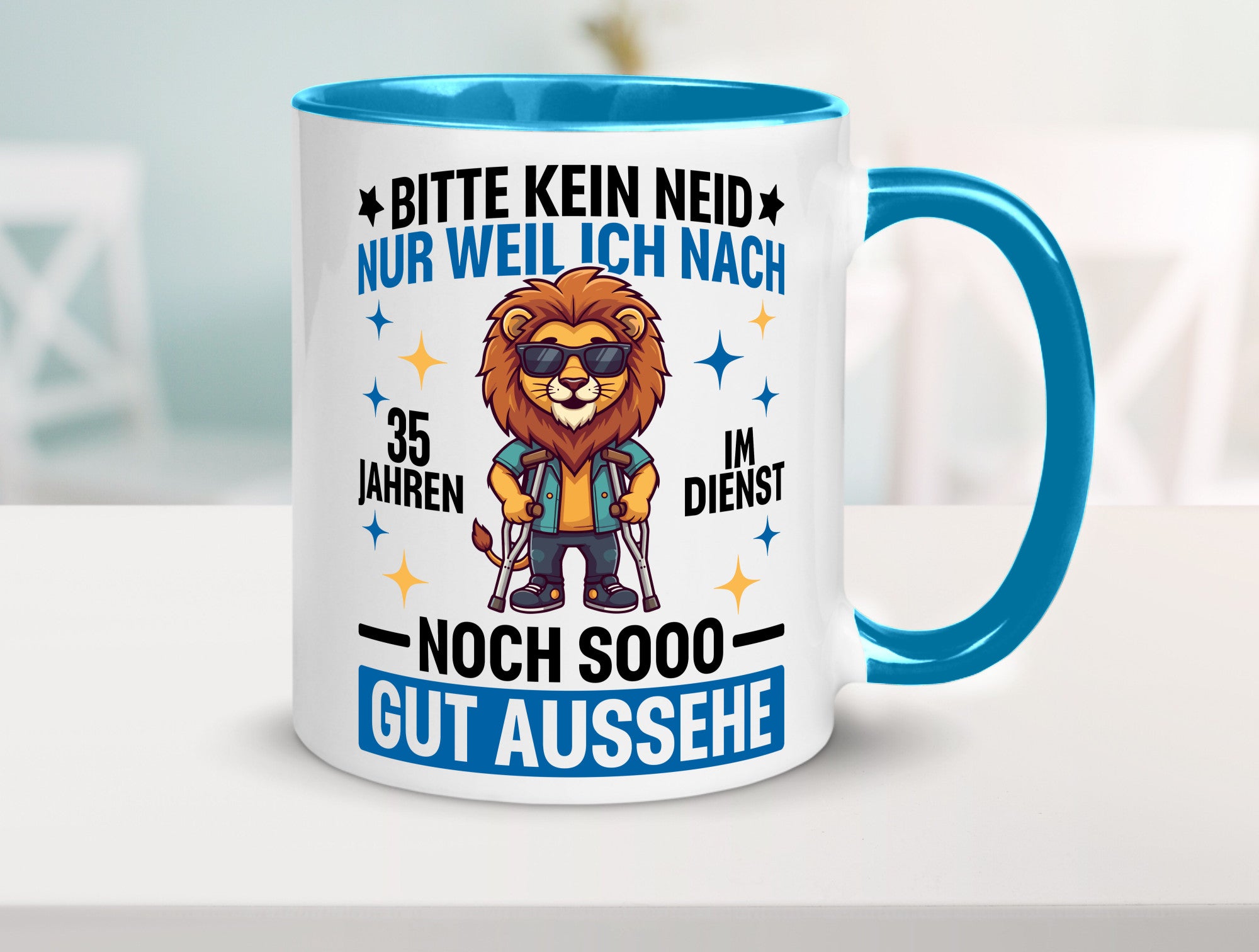 35 Jahre im Dienst | Arbeitsjubiläum Arbeit lustig Kollegen Büro Geschenk Tasse