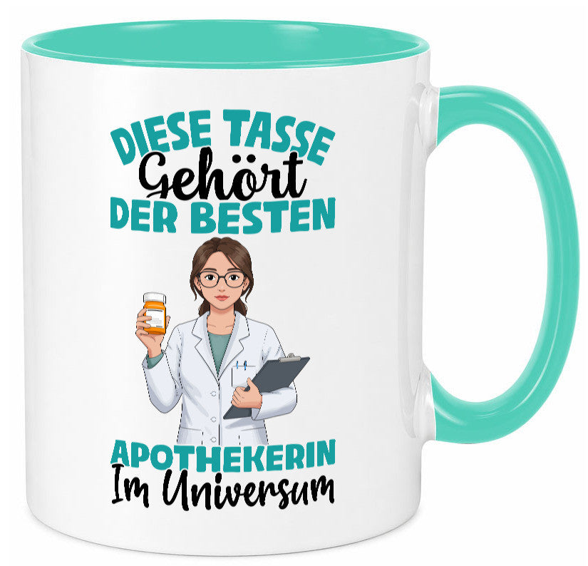 Im Universum: Apothekerin | Apotheke Pharmazie lustiger Spruch Geschenk Humor Tasse