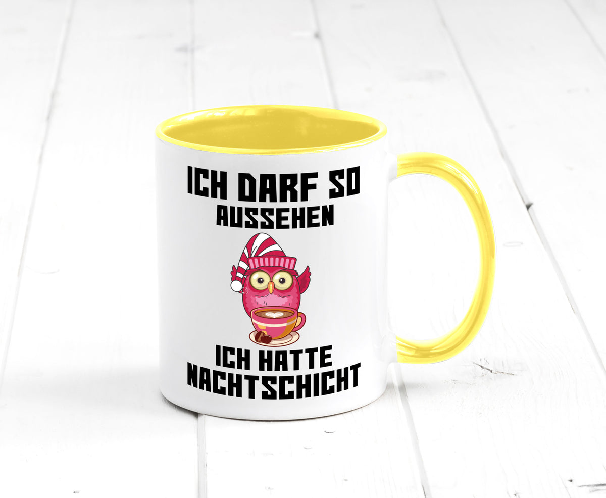 Nachtschicht Eule | Spruch Arbeit müde Nachtjob Geschenkidee Kollegen Büro Tasse