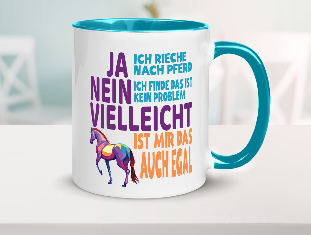 Ja ich Rieche nach Pferd | Reiten Pferdestall lustiger Spruch Geschenk Humor Tasse