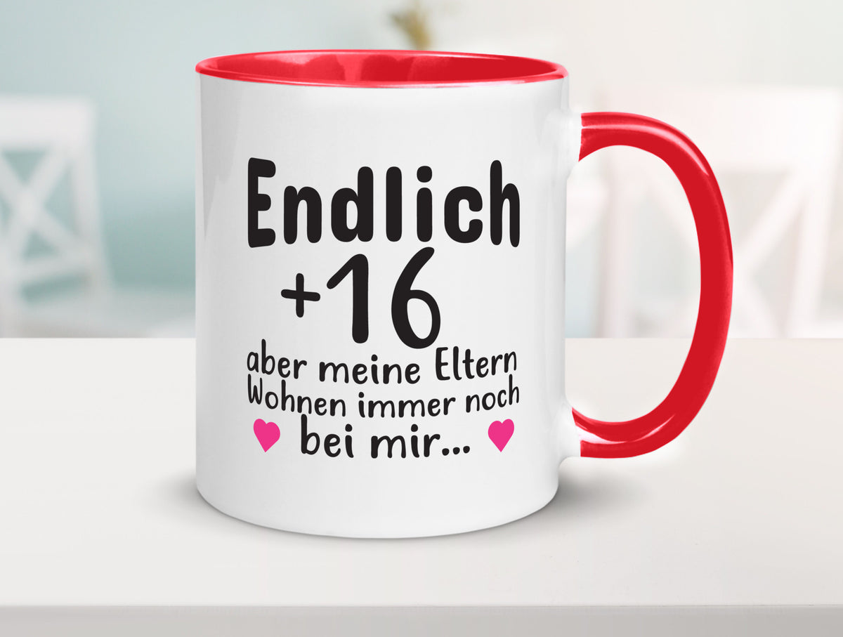 Endlich 16 | Geburtstag Tasse Spruch Mädchen Geschenkidee Humor