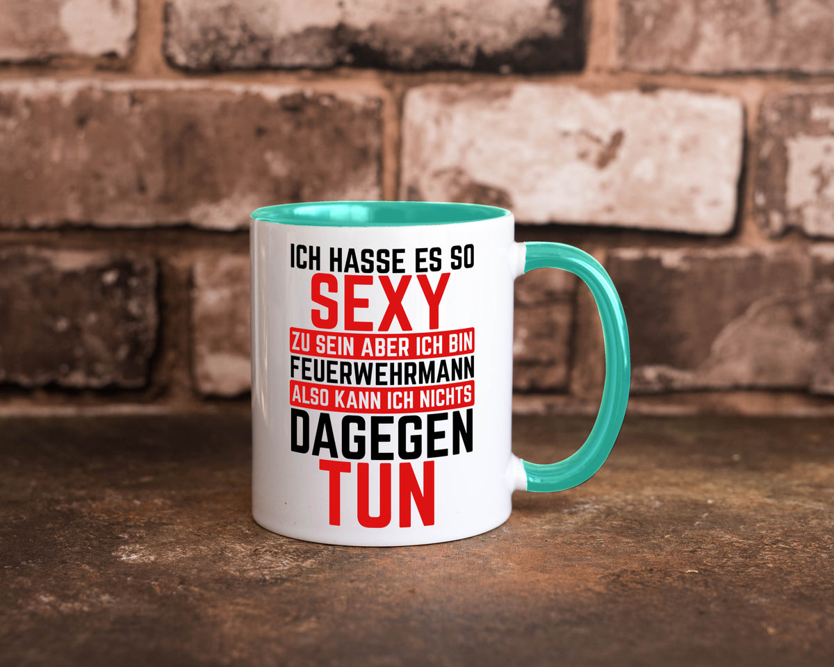 Sexy Feuerwehrmann | Helden Flammen Brandeinsatz lustig Humor Geschenkidee Tasse