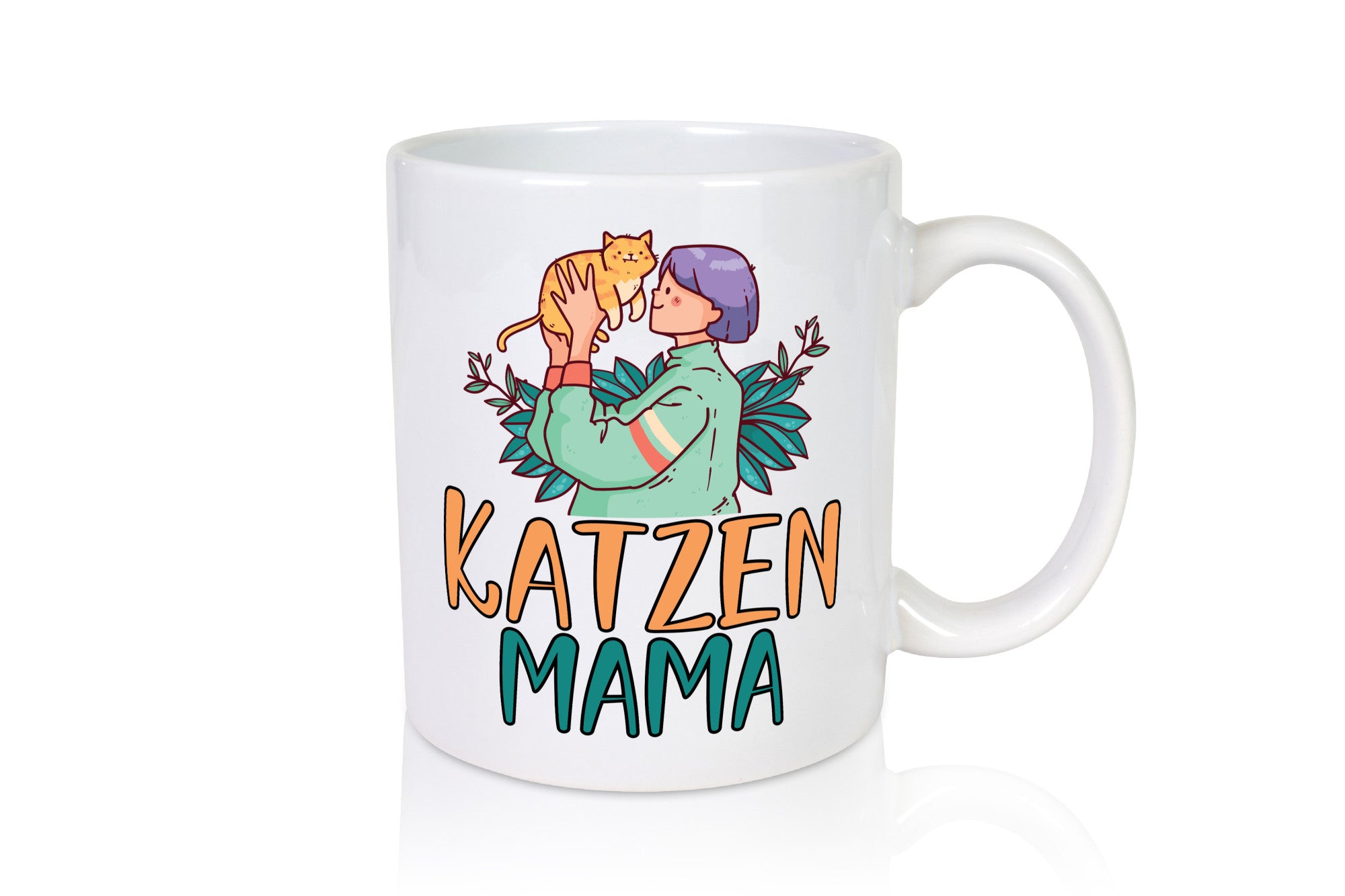 Katzenmama | Katze Mensch Pflanze lustig Familie Geschenkidee Geschenk Tasse