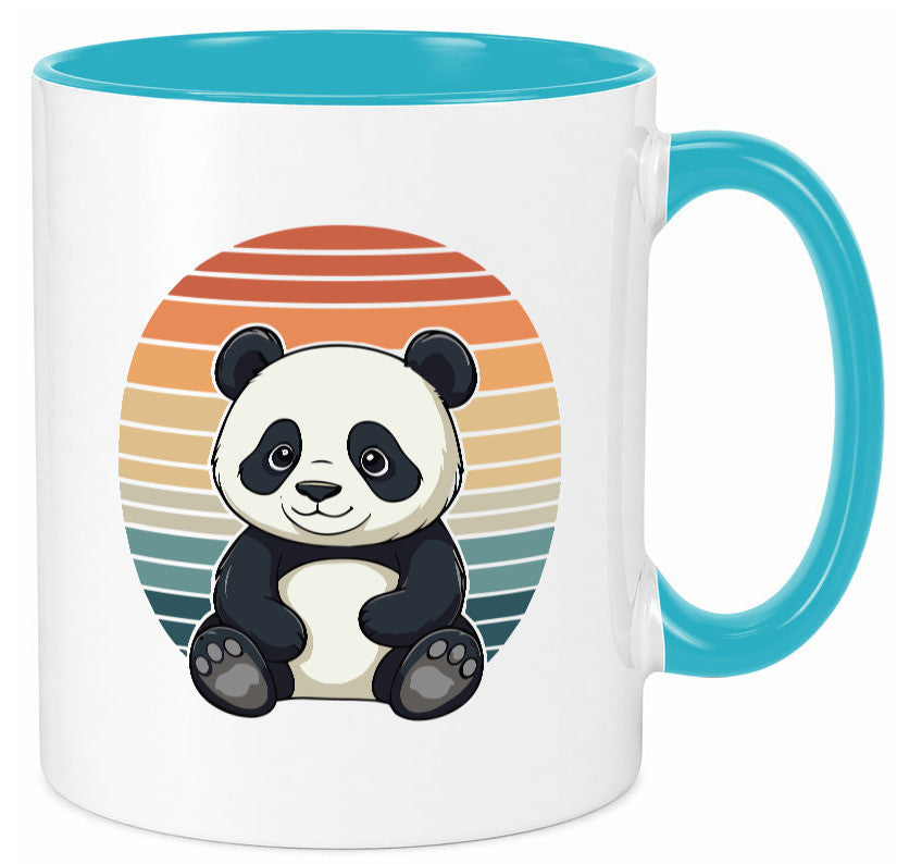 Panda Bär | Retro Vintage sunset v2 lustiger Spruch Geschenk Humor Geschenkidee Tasse