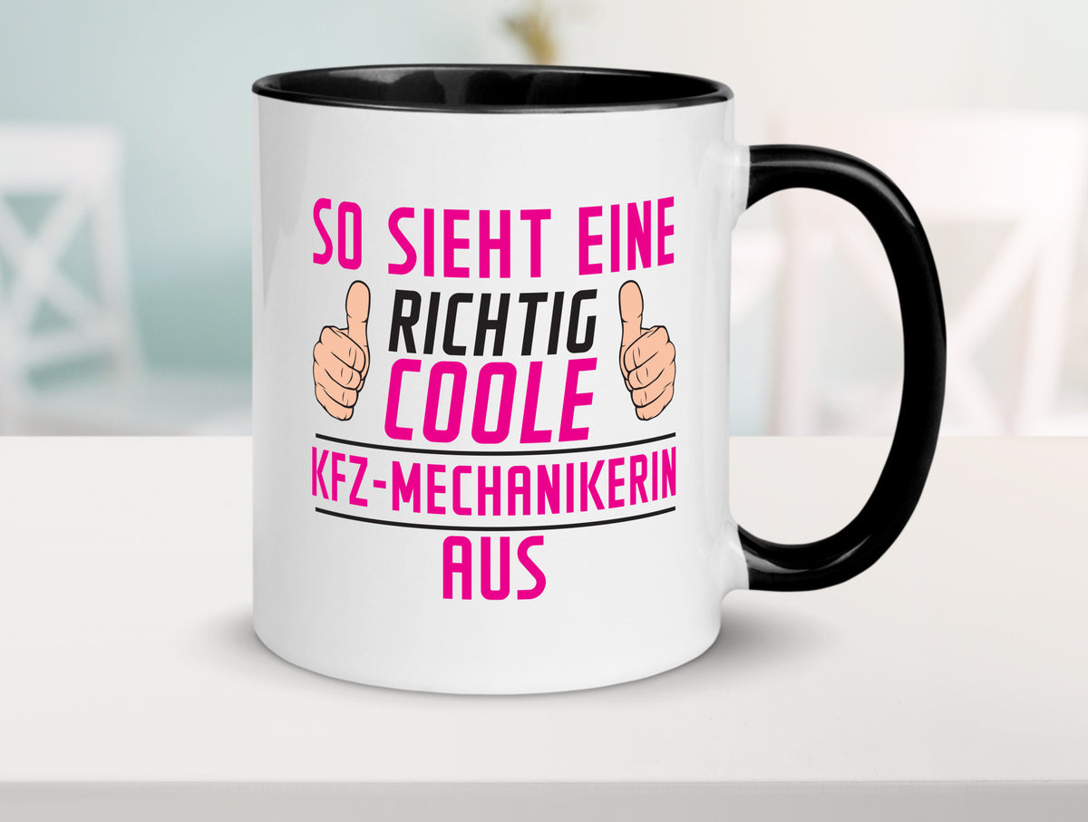 Richtig Coole KFZ-Mechanikerin | Mechaniker KFZ Humor Geschenkidee Tasse
