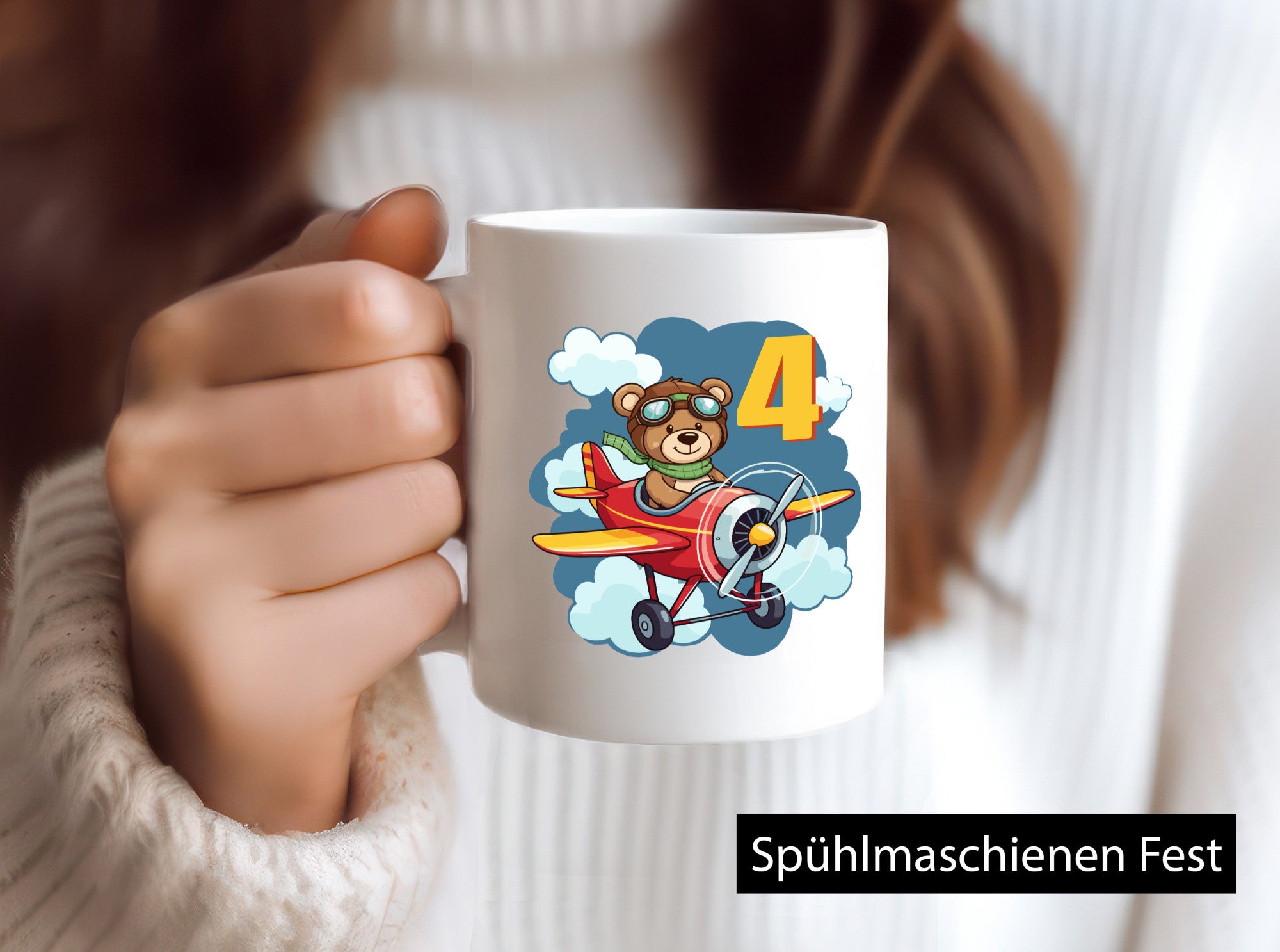 4. Geburtstag | 4 Jahre Kinder Pilot Flugzeug Geschenkidee Humor Tasse