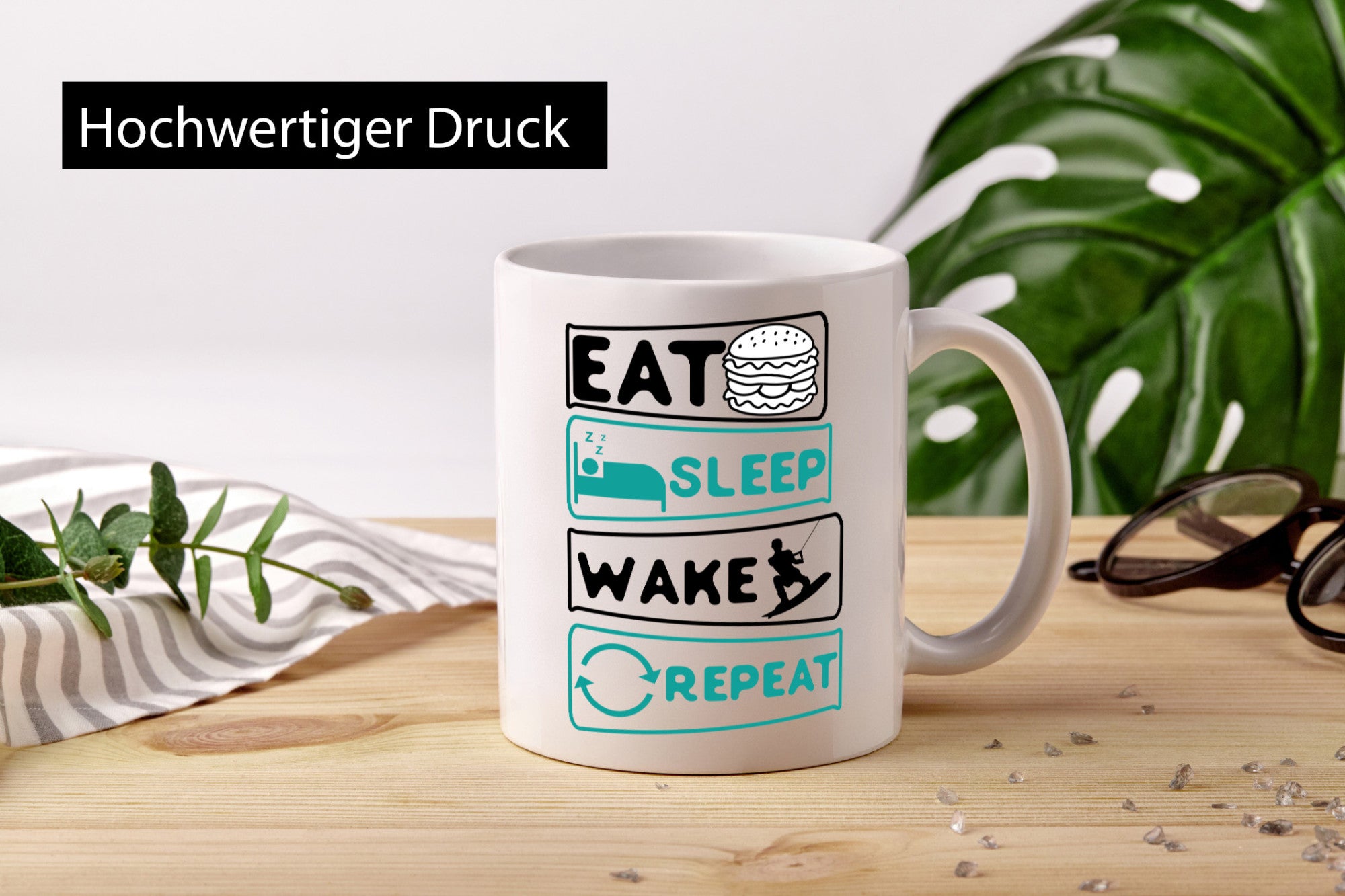 Wakeboarder | Surfer Becher Repeat Humor Geschenkidee Tasse