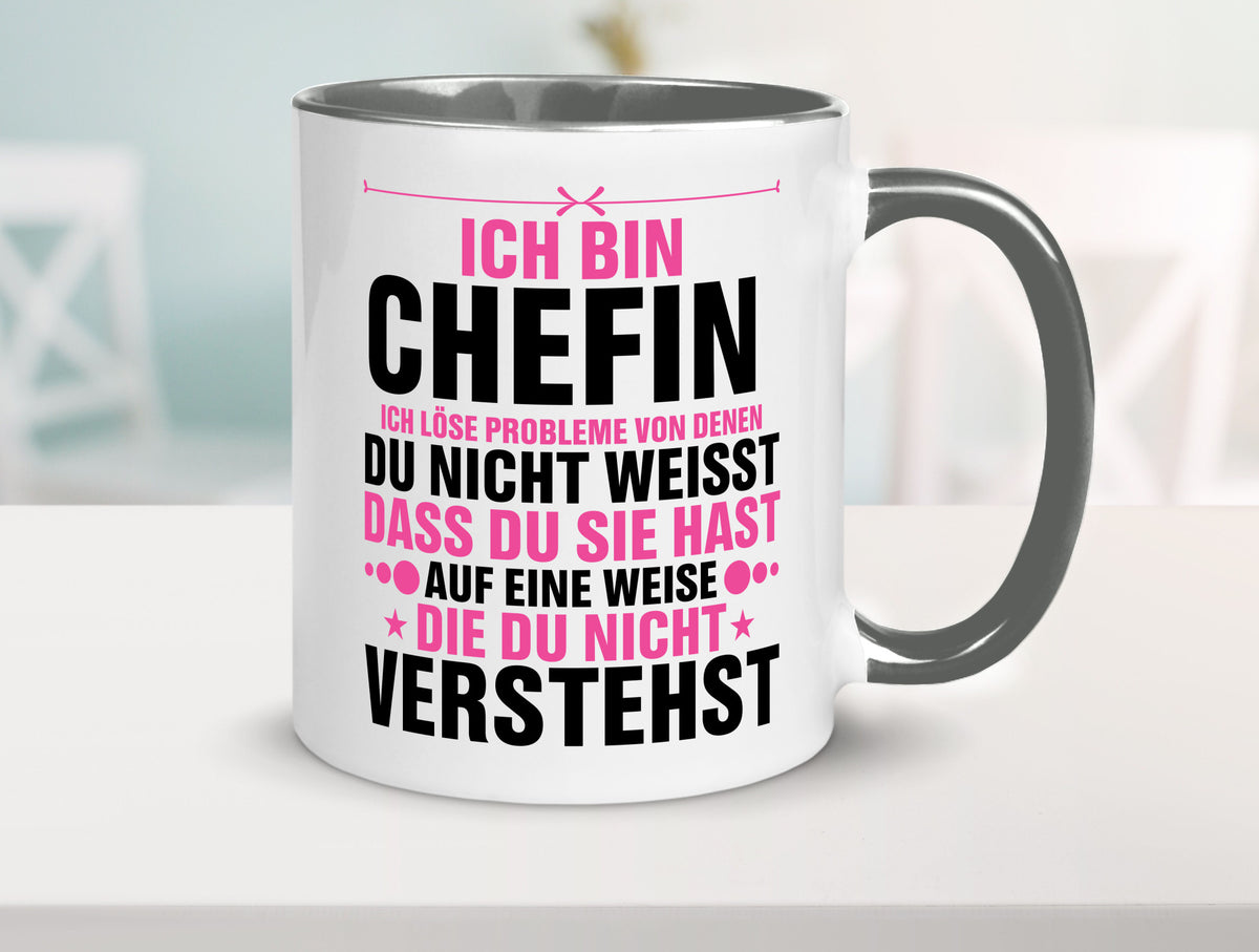 Löse Probleme: Chefin | Führungskraft Vorgesetzte lustiger Spruch Geschenk Tasse