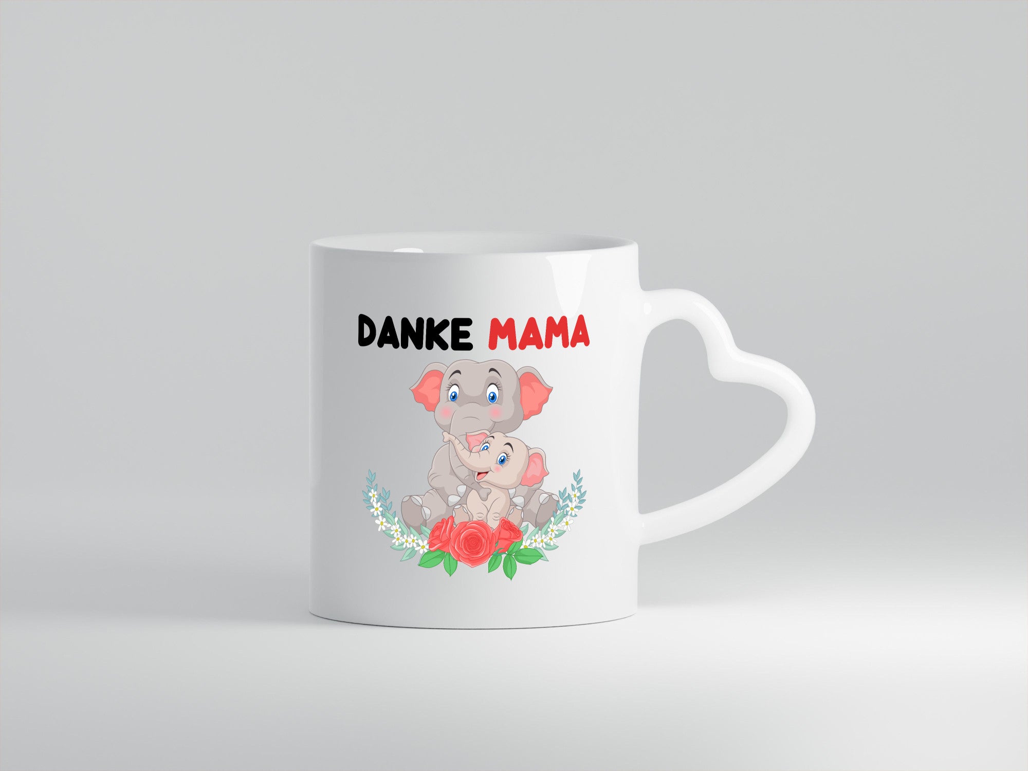 Danke Mama | Elefanten Mutter und Kind lustiger Spruch Geschenk Familie