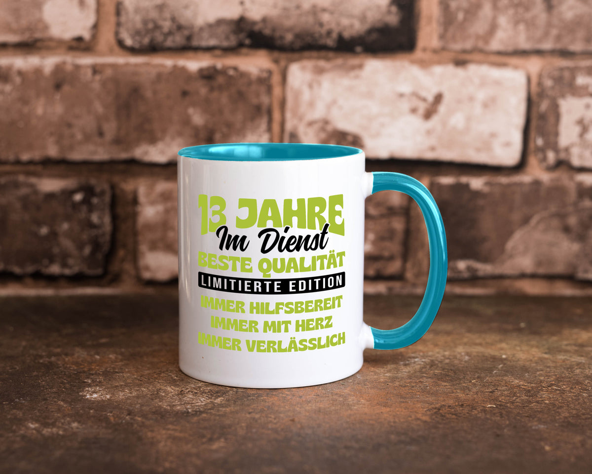 13 Jahre im Dienst | Jubiläum Arbeit v4 lustig Kollegen Büro Geschenk Tasse
