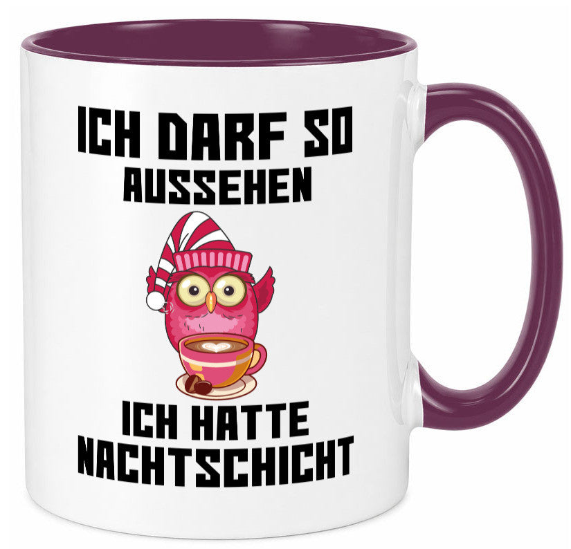 Nachtschicht Eule | Spruch Arbeit müde Nachtjob Geschenkidee Kollegen Büro Tasse