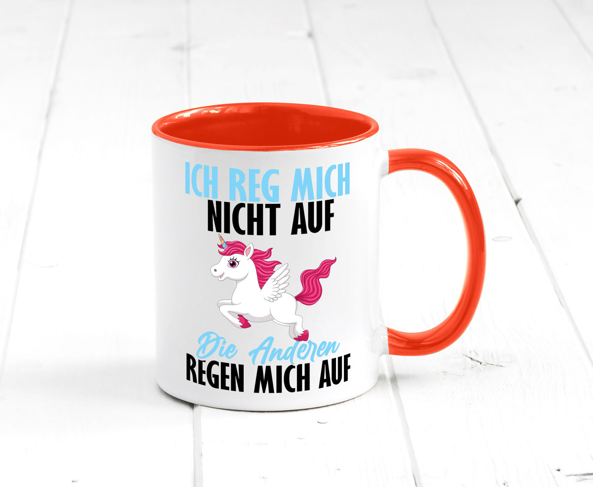 Ich reg mich nicht auf lustiger Spruch Geschenk Humor Geschenkidee Tasse