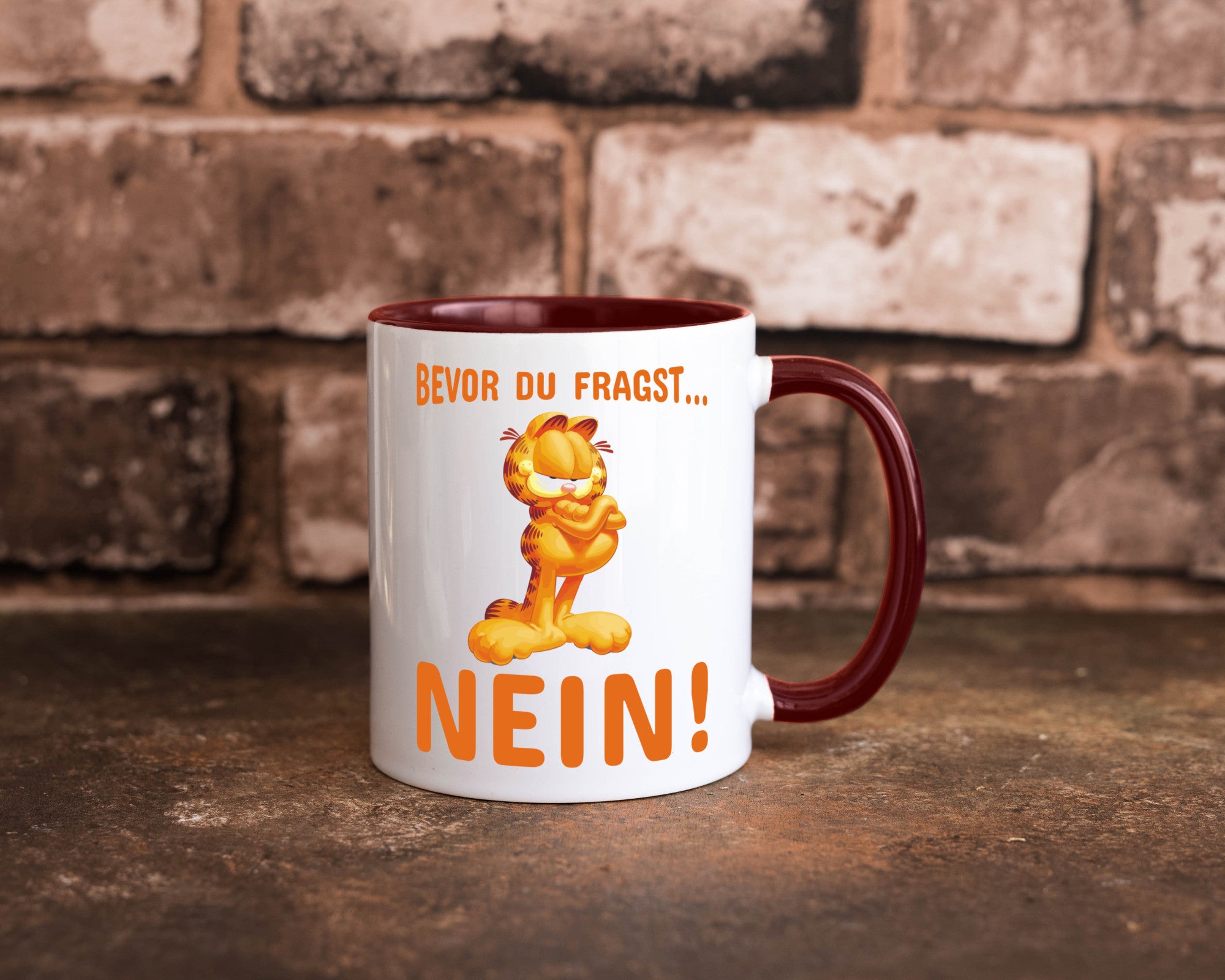 Bevor du fragst? Nein! | grimmige Katze Spruchtasse lustig Tierliebhaber Humor