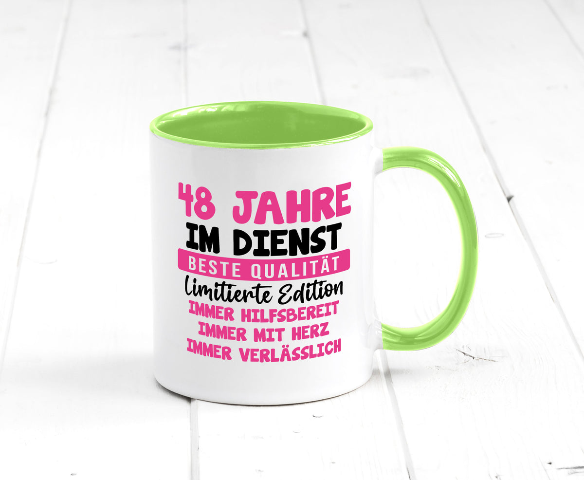 48 Jahre im Dienst | Jubiläum Arbeit v10 lustiger Spruch Geschenk Kollegen Büro Tasse